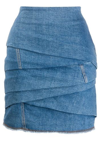 draped denim skirt