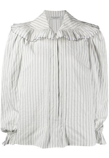 Philosophy Di Lorenzo Serafini striped oversized collar shirt - Bianco