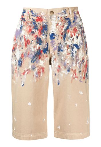 Philosophy Di Lorenzo Serafini paint splatter print denim shorts - Toni neutri