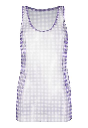 Philosophy Di Lorenzo Serafini check print mesh tank top - Viola