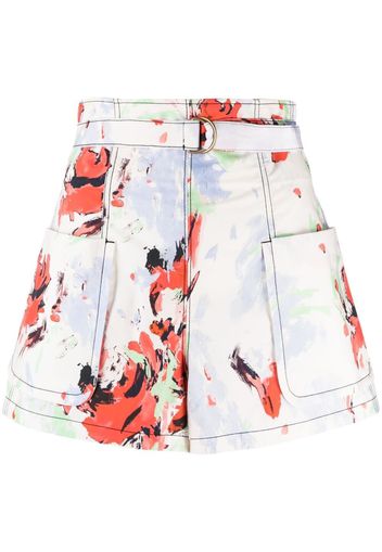 Philosophy Di Lorenzo Serafini abstract-print belted shorts - Bianco