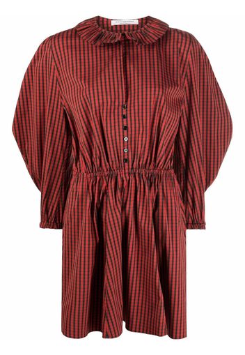 Philosophy Di Lorenzo Serafini puff-sleeved checked dress - Rosso