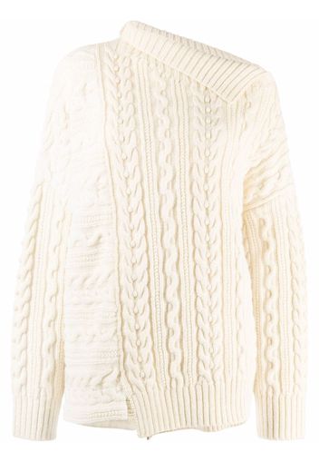 Philosophy Di Lorenzo Serafini panelled cable-knit jumper - Bianco