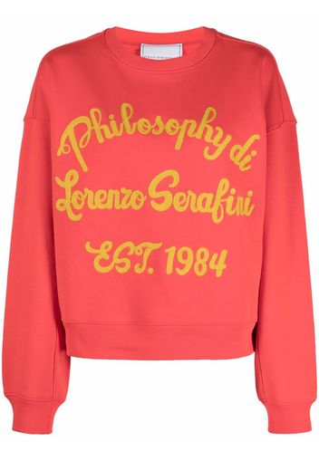 Philosophy Di Lorenzo Serafini embroidered logo sweatshirt - Rosso