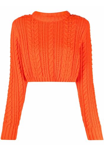 Philosophy Di Lorenzo Serafini cable-knit wool jumper - Arancione