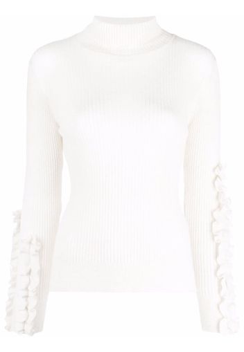 Philosophy Di Lorenzo Serafini ruffle cuffs sweater - Bianco