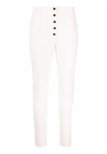 Philosophy Di Lorenzo Serafini high-waist slim-fit canvas trousers - Bianco