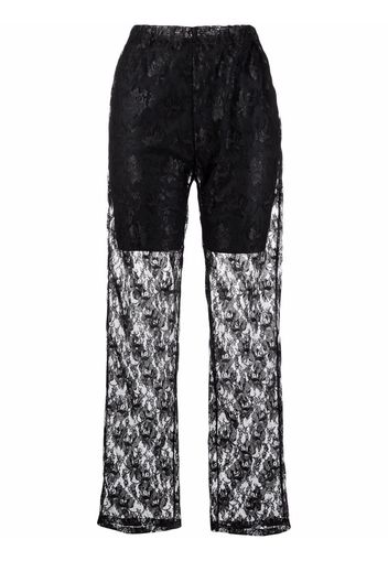 Philosophy Di Lorenzo Serafini floral lace-overlay trousers - Nero