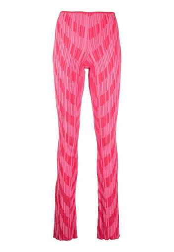 Skinny Jeans With Logos intarsia-knit flared trousers - Rosa