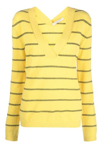 Philosophy Di Lorenzo Serafini striped V-neck jumper - 3027 YELLOW