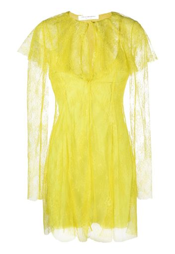 Philosophy Di Lorenzo Serafini semi-sheer lace mini dress - Giallo