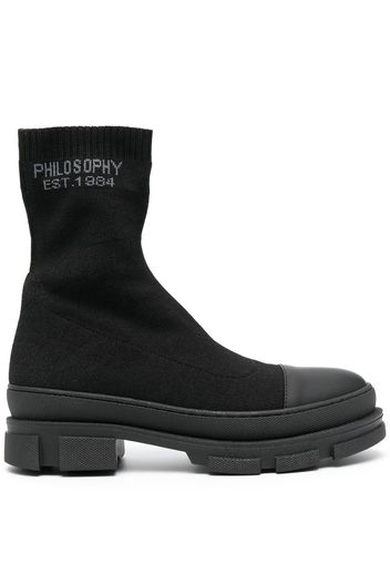 Philosophy di Lorenzo Serafini logo-knit sock boots - Nero