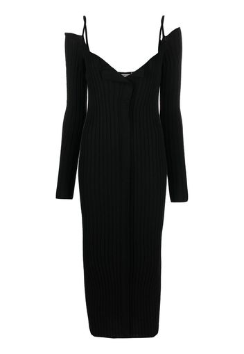 Philosophy Di Lorenzo Serafini ribbed-knit V-neck dress - Nero