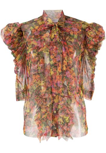 Philosophy Di Lorenzo Serafini floral-print puff-sleeved blouse - Giallo