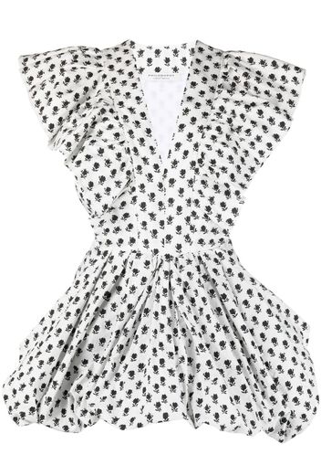 Philosophy Di Lorenzo Serafini ruffle-detail floral print dress - Bianco