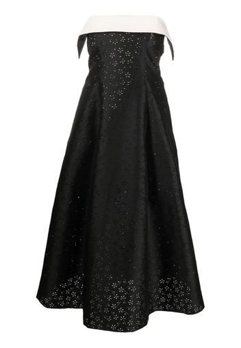 Philosophy Di Lorenzo Serafini floral-embroidery bandeau flared dress - Nero