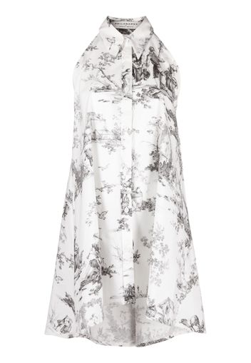 Philosophy Di Lorenzo Serafini graphic-print halterneck dress - Bianco