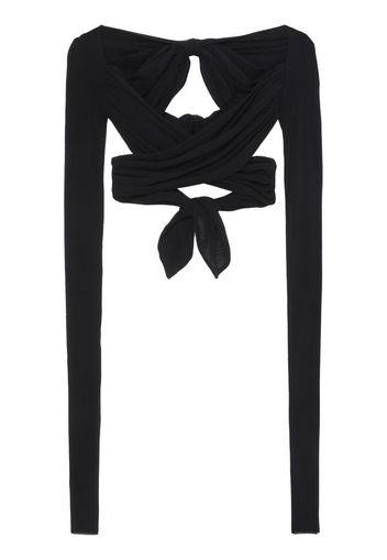 Philosophy Di Lorenzo Serafini bow-fastening cropped top - Nero