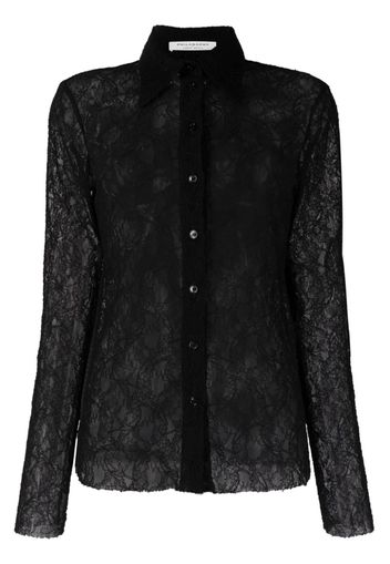 Philosophy Di Lorenzo Serafini semi-sheer lace shirt - Nero