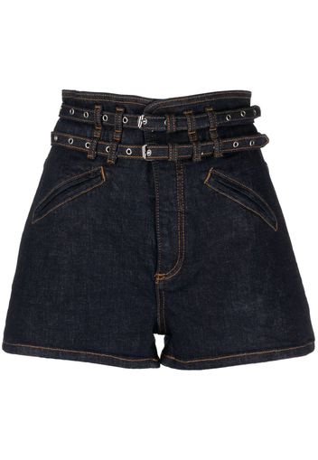 Philosophy Di Lorenzo Serafini high-waisted belted denim shorts - Blu