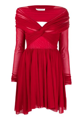 Philosophy Di Lorenzo Serafini twist-detailing off-shoulder tulle minidress - Rosso