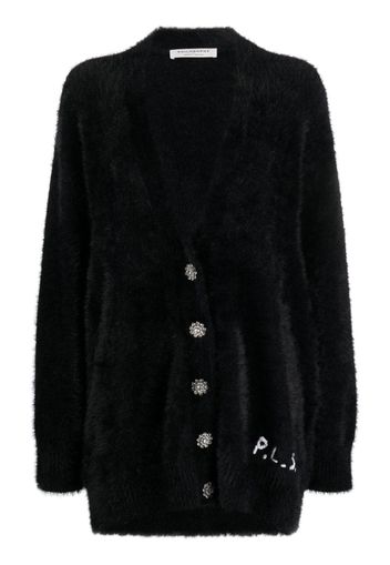 Philosophy Di Lorenzo Serafini logo-embroidered faux-fur cardigan - Nero