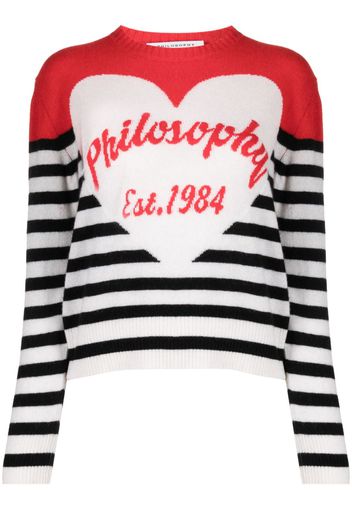 Philosophy Di Lorenzo Serafini intarsia-logo striped sweatshirt - Bianco