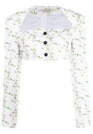 Philosophy Di Lorenzo Serafini Blusa a fiori crop - Bianco