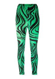 Philosophy Di Lorenzo Serafini zebra-print elasticated-waist leggings - Verde