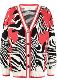 Philosophy Di Lorenzo Serafini zebra-pattern virgin wool cardigan - Nero