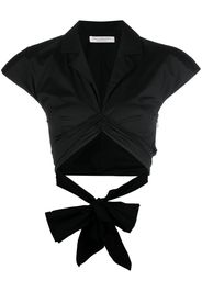 Philosophy Di Lorenzo Serafini cropped taffeta blouse - Nero