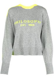 Philosophy Di Lorenzo Serafini logo-jacquard color-block jumper - Grigio