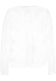 Philosophy Di Lorenzo Serafini embroidered-design sheer blouse - Bianco