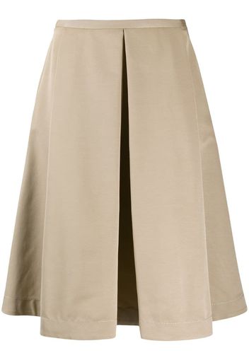 pleated A-line midi skirt