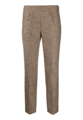 checked slim-fit trousers