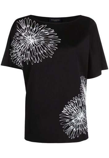 Piazza Sempione stencil floral-print cotton blouse - Nero