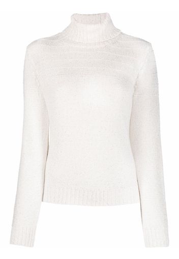 Piazza Sempione ribbed-trim roll-neck jumper - Bianco