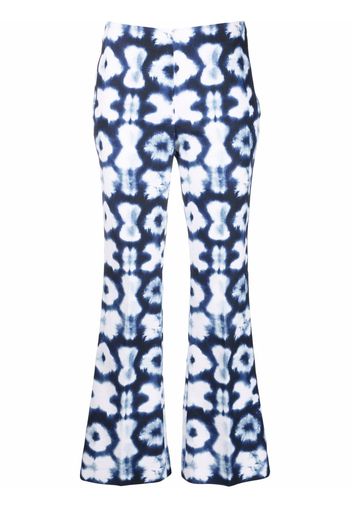 Piazza Sempione batik-print flared trousers - Bianco