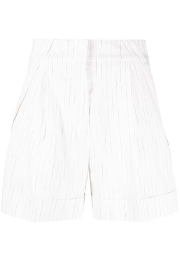 Piazza Sempione pinstripe high-waist shorts - Bianco