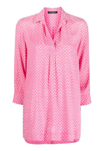 Piazza Sempione split-neck graphic-print shirt - Rosa