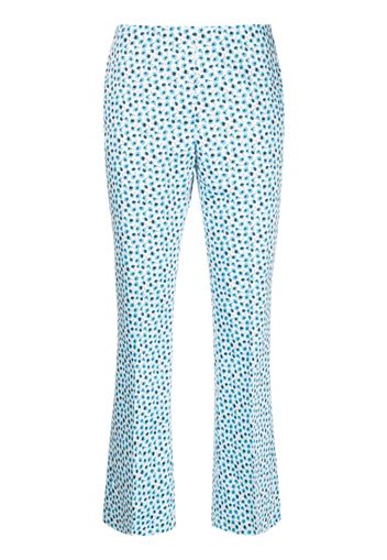 Piazza Sempione ditsy floral-print flared trousers - Bianco