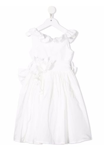 Piccola Ludo ruffled flared dress - Bianco