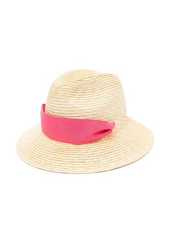 Piccola Ludo ribbon straw sun hat - Rosa