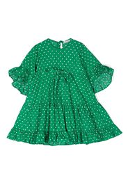 Piccola Ludo polka dot-print cotton dress - Verde
