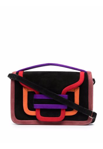 Pierre Hardy colour-block suede shoulder bag - Nero