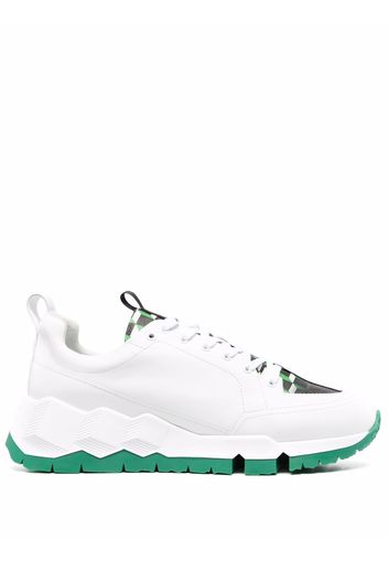 Pierre Hardy panelled geometric-print sneakers - Bianco