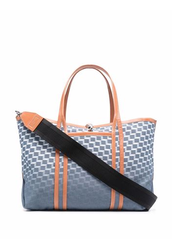 Pierre Hardy Perspective Cube-pattern denim tote bag - Blu