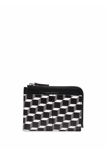 Pierre Hardy monogram-print zip-up leather wallet - Nero