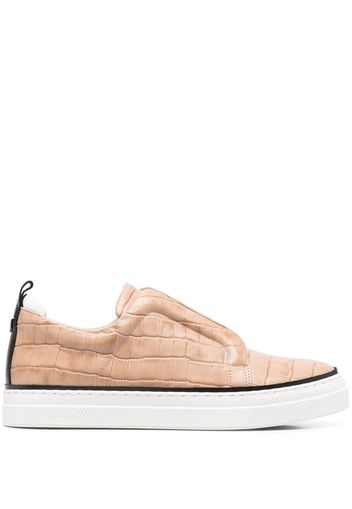 Pierre Hardy croco-embossed low-top sneakers - Toni neutri