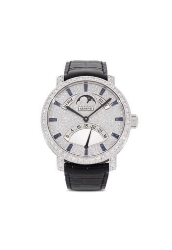 PIERRE KUNZ pre-owned Retrograde Moonphase 41mm - Grigio